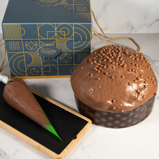 Panettone Artigianale con Glassa alla Nutella e Sac à Poche - 1.1 kg + 300gr. di Nutella