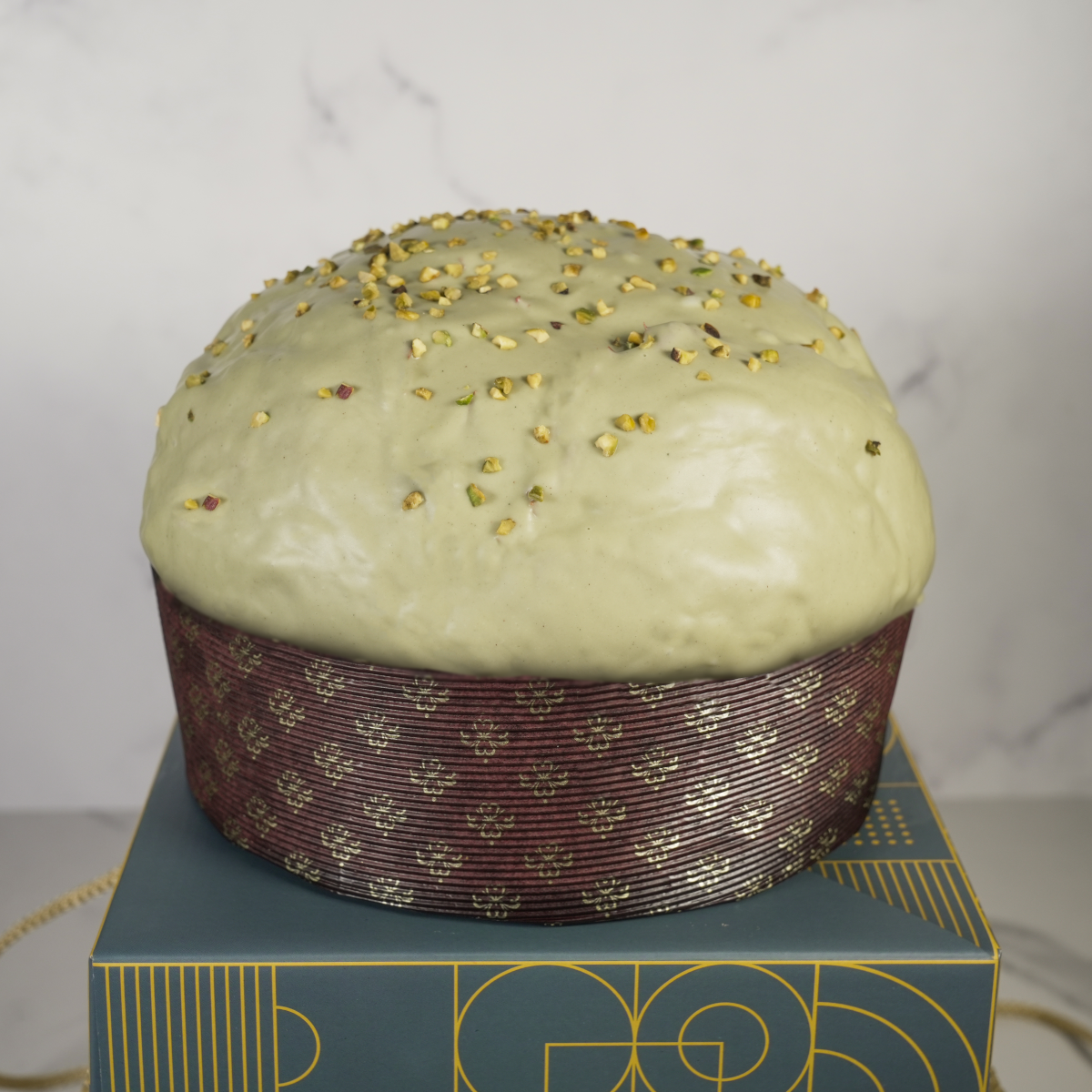 Panettone Artigianale Pistacchio con Glassa al Pistacchio e Sac à Poche - 1.1 kg + 300gr. di crema Pistacchio